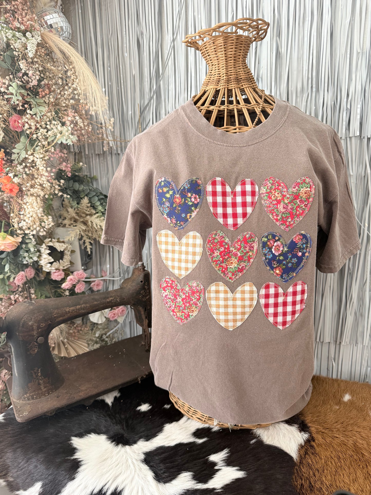 Vintage Stacked Cottage Hearts | Handmade | Mocha