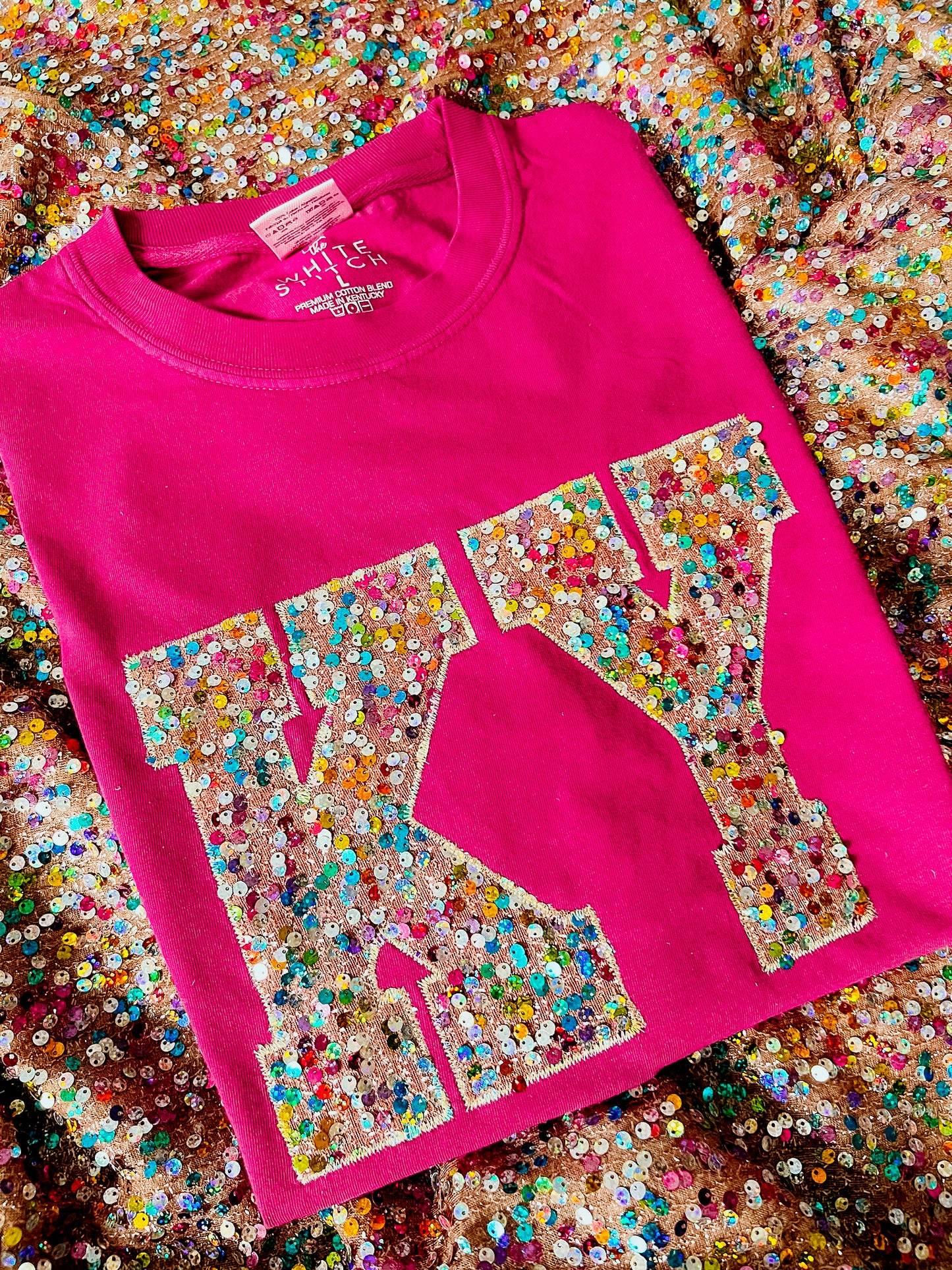 Statement Sequins State Tee | Customize Handmade | BERRY