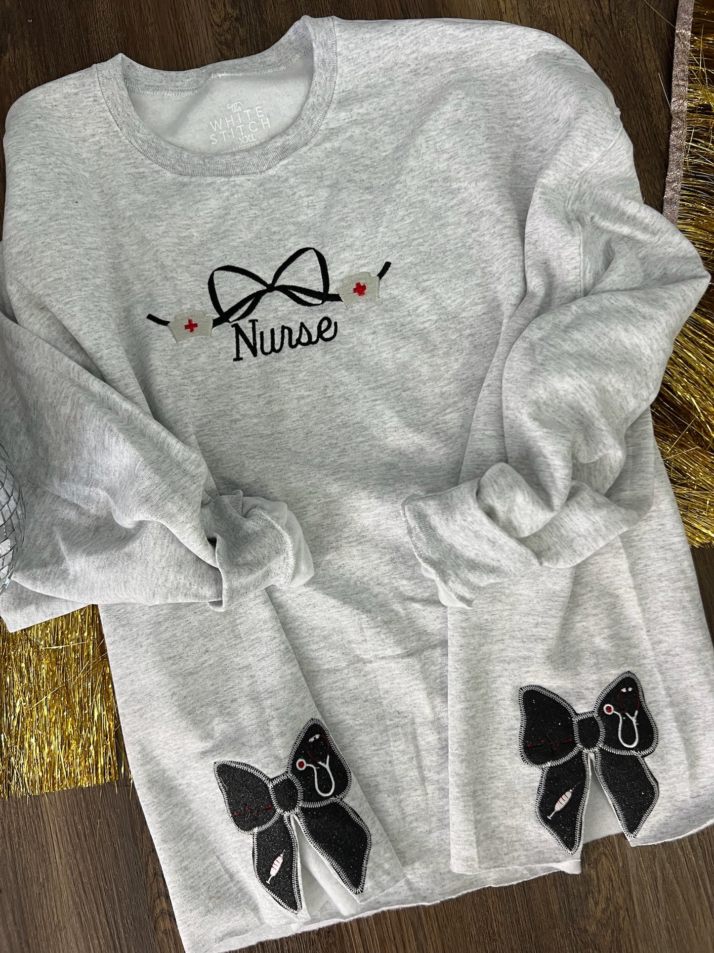 Nurse Bow Sweatshirt | Handmade