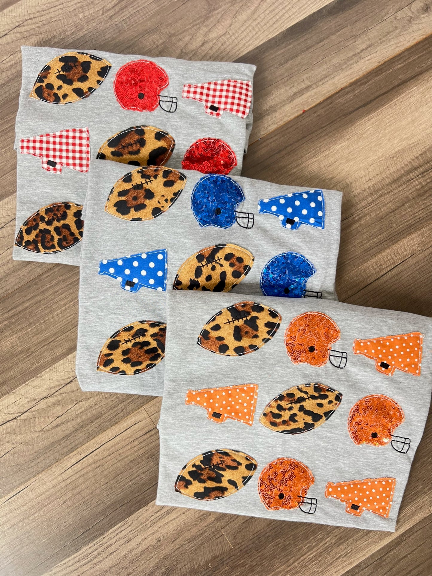 Stacked Football Handmade Tee | Customizable