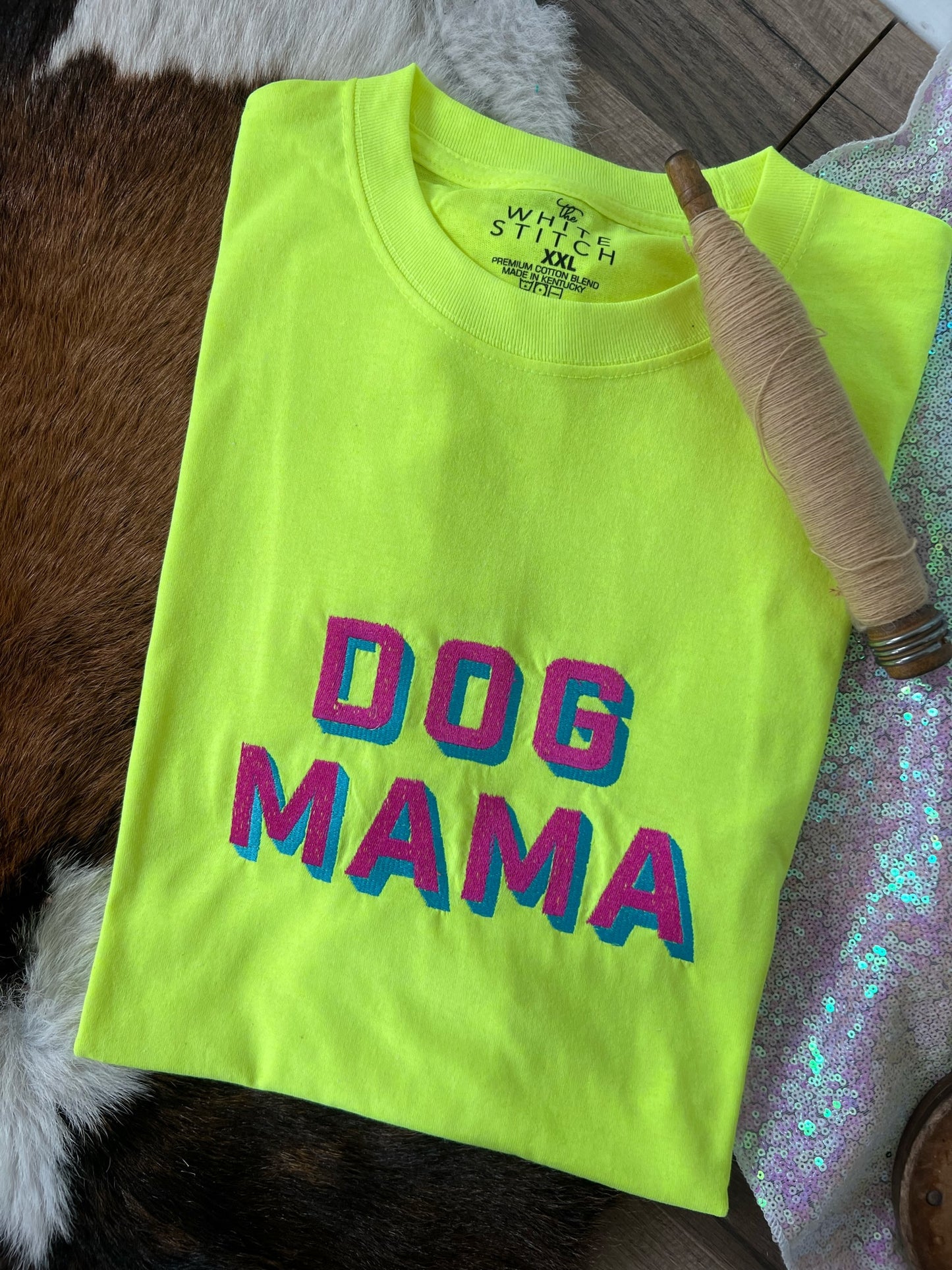 Retro Color Block Dog Mama Tee