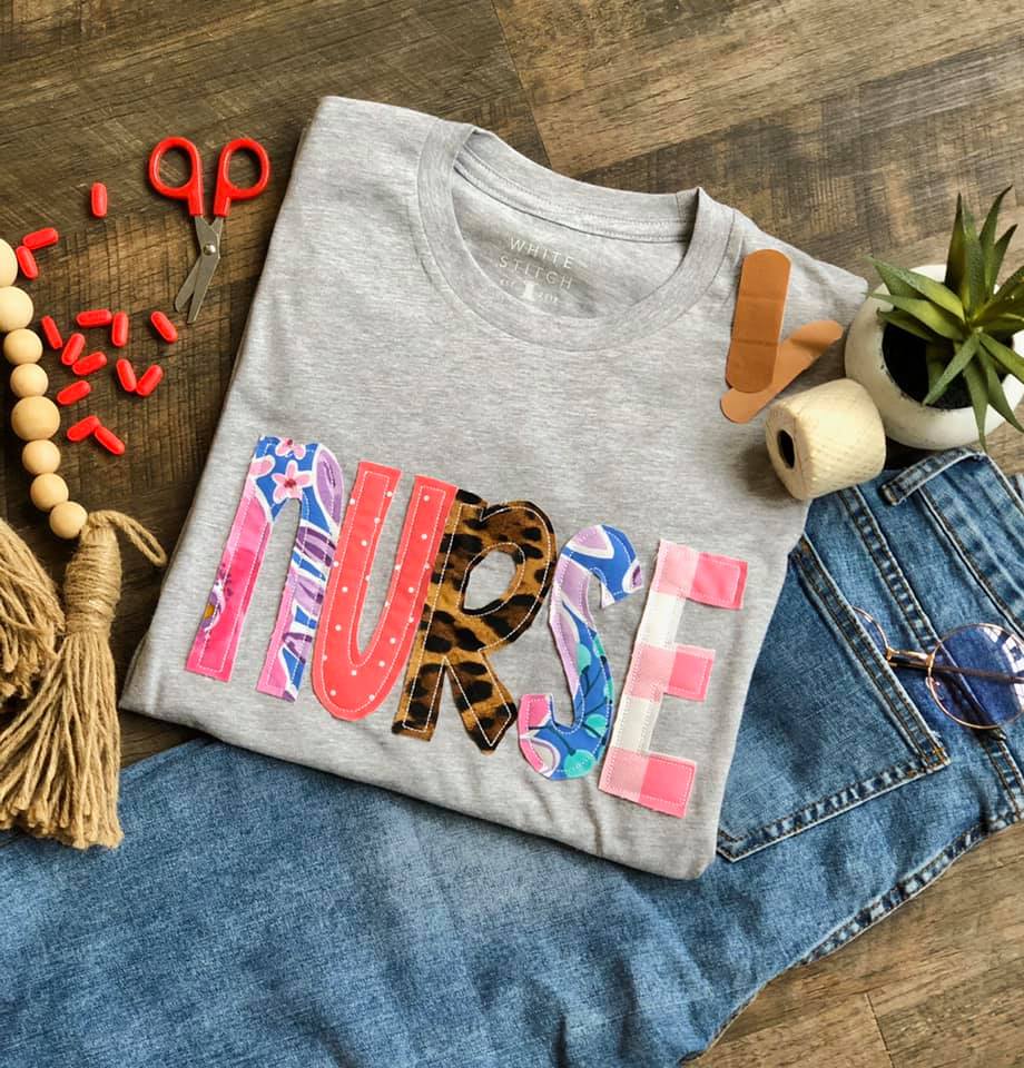 Nurse Applique Tee | Leopard