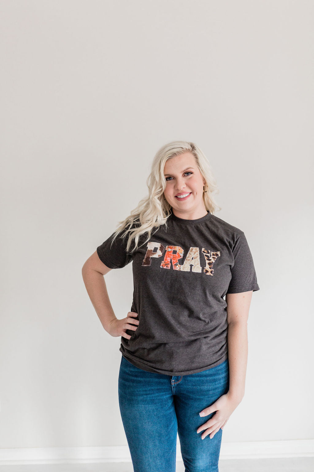 PRAY | Handmade Tee | Grey