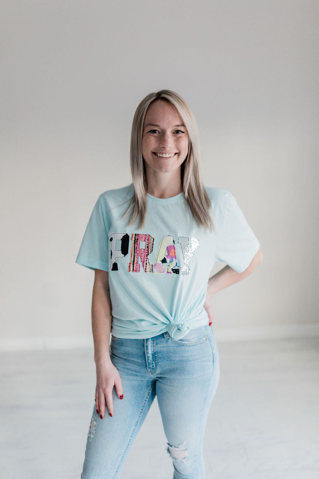 PRAY Handmade Tee | Icy Blue