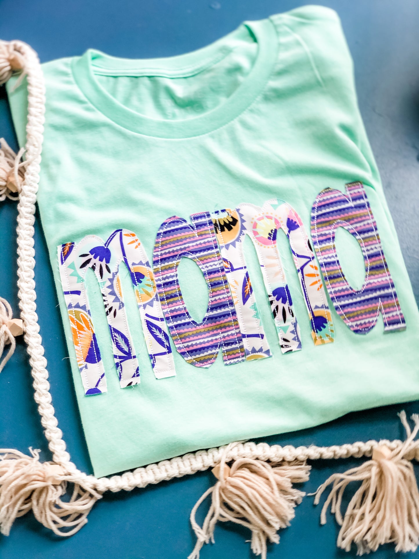 Mama and Mini Mixed Appliqué Tee | Mint