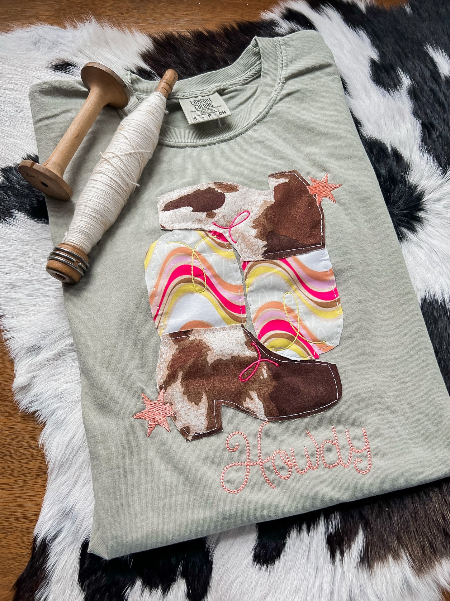 Groovy Cowboy Boots | Handmade Tee