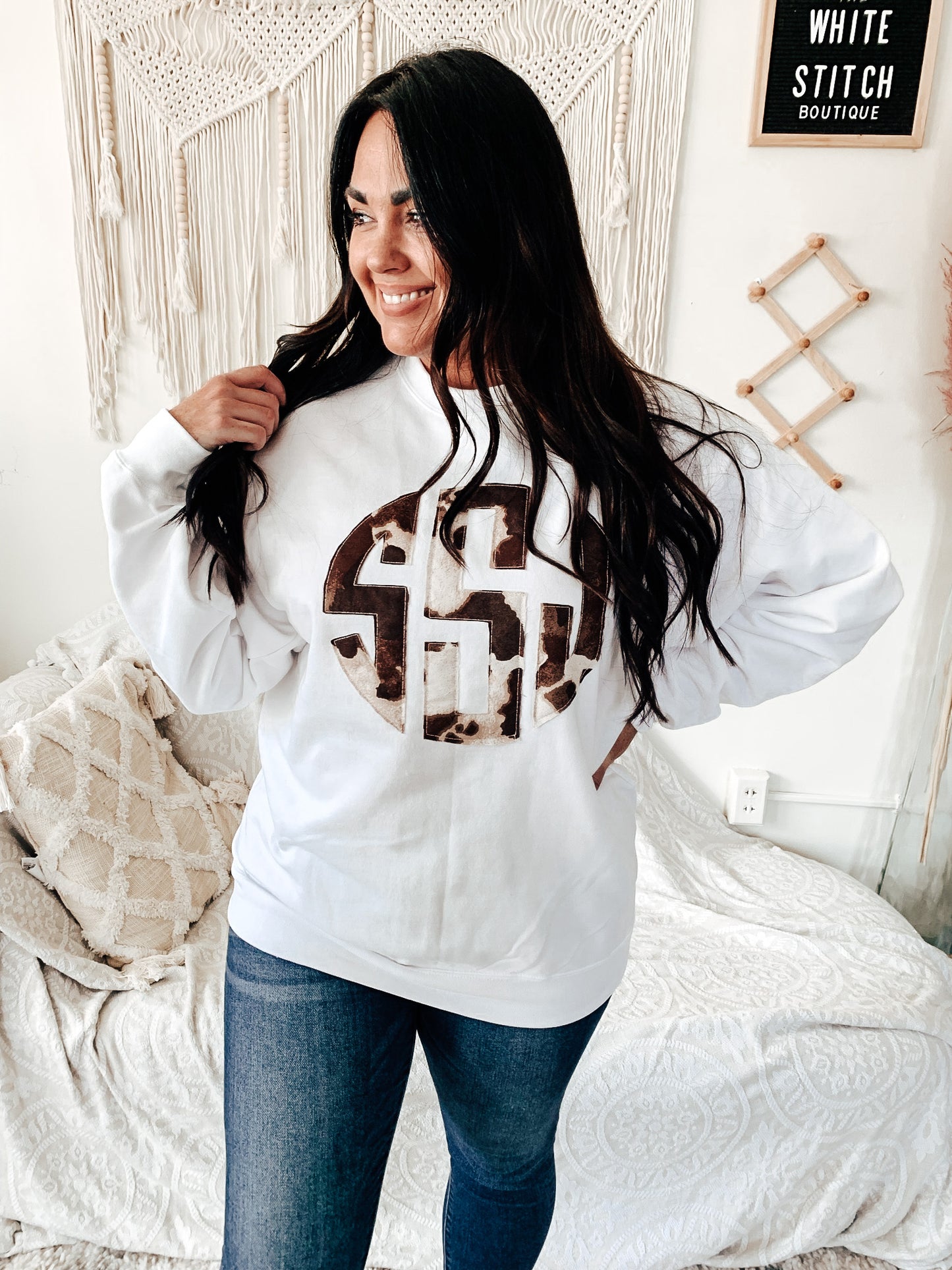 Crazy for Cows Monogram Sweatshirt