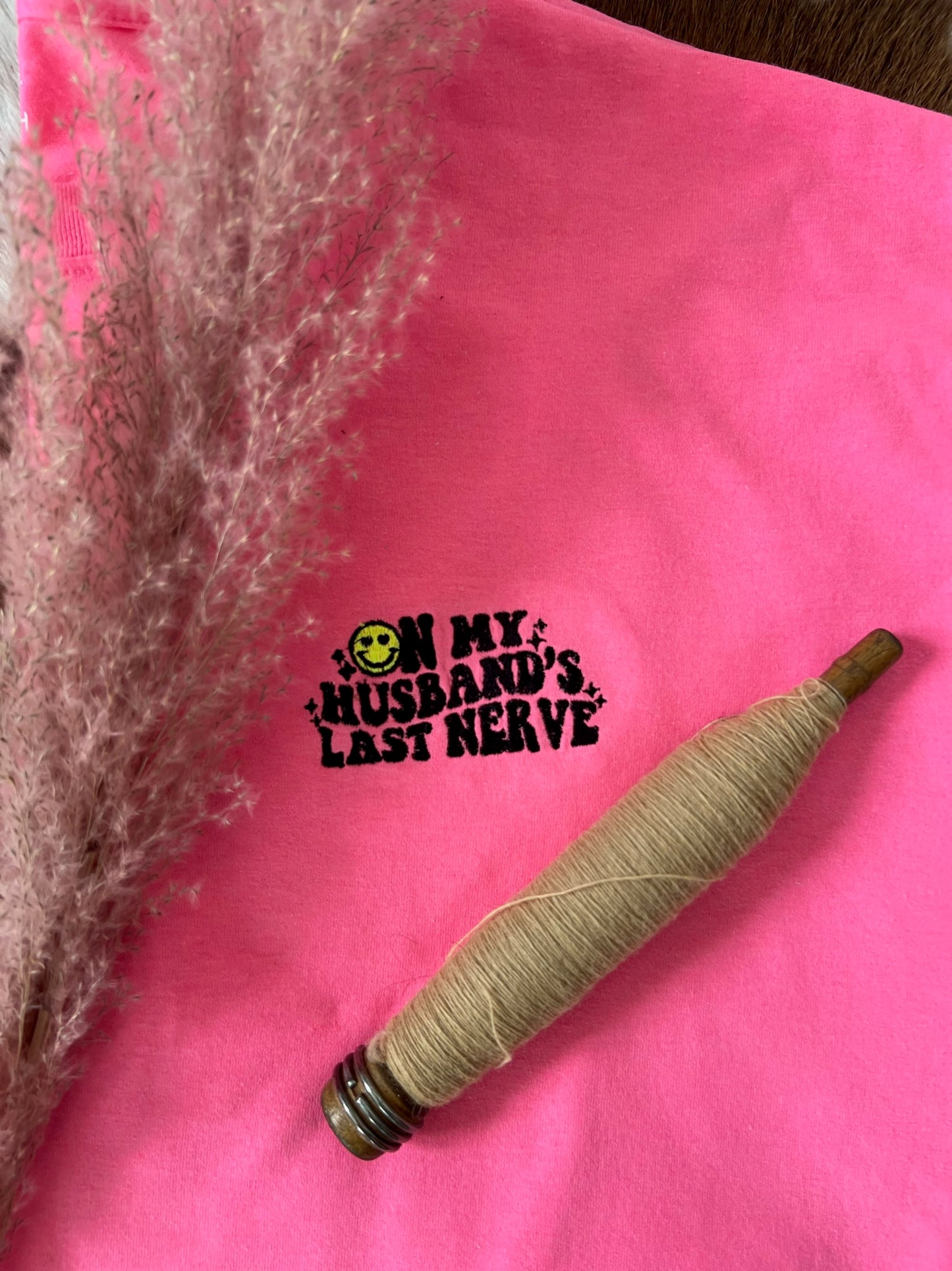 On My Husbands Last Nerve Handmade Tee