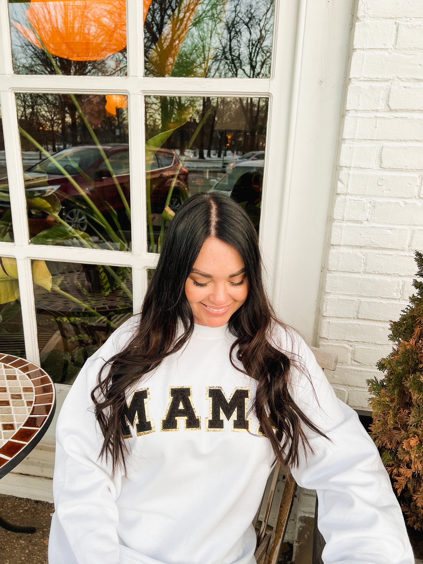 Mama and Mini Chenille Sweatshirt | White