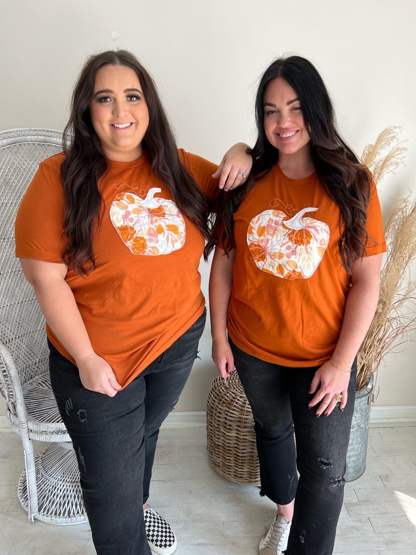 Floral Pumpkin Handmade Tee