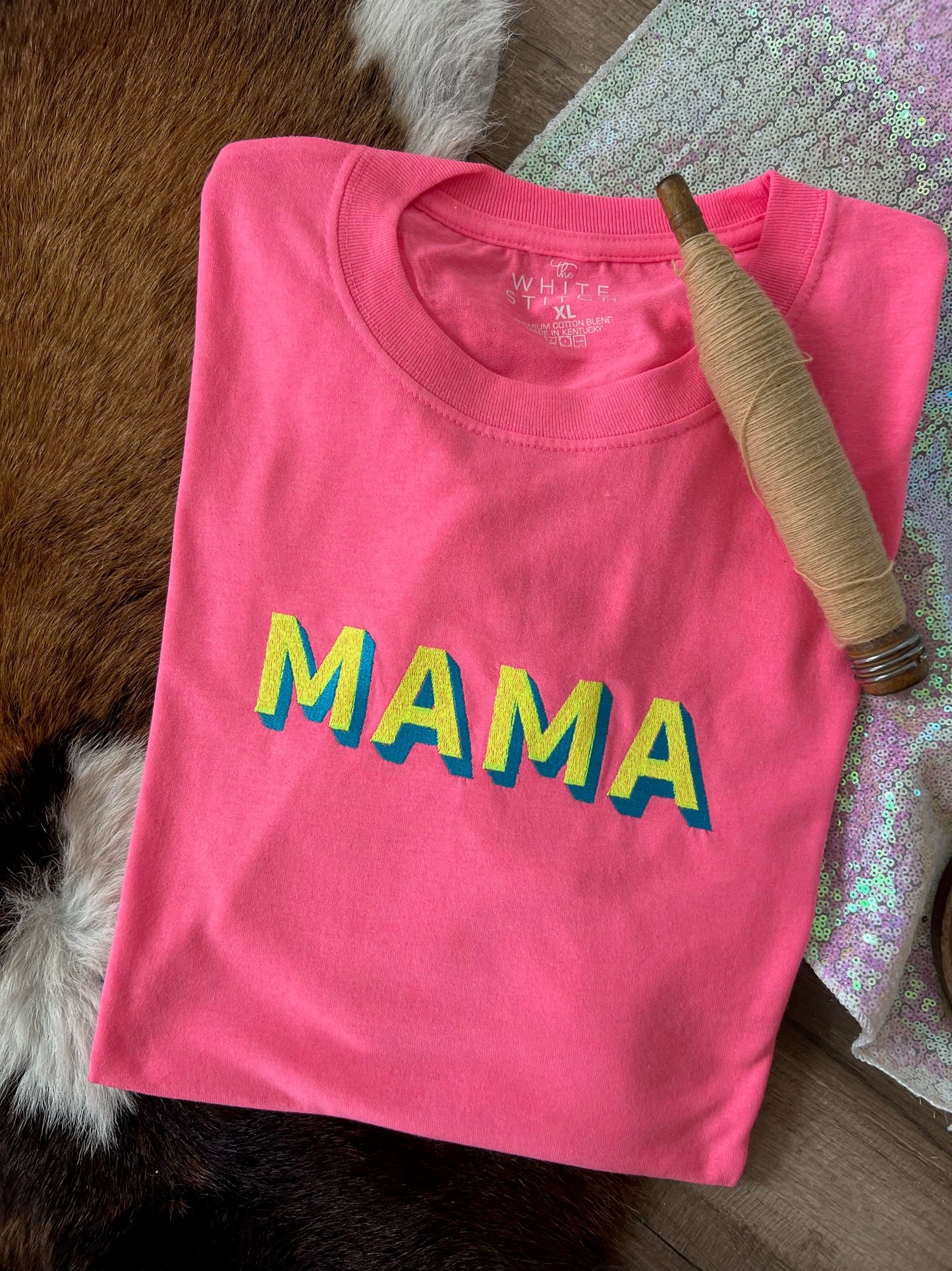 Retro Color Block Mama Tee