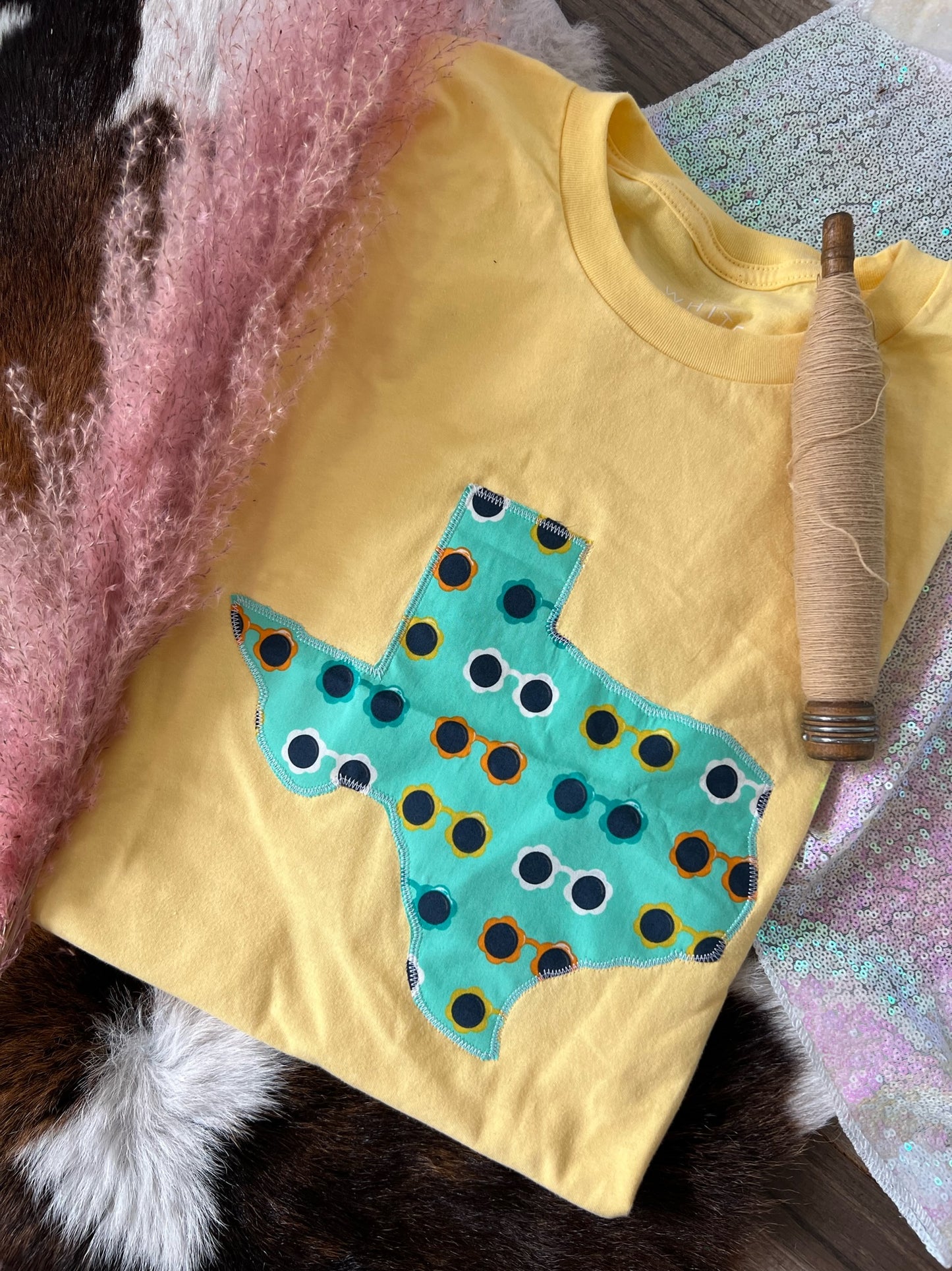 Sunglasses State Outline | Handmade Tee | Customizable