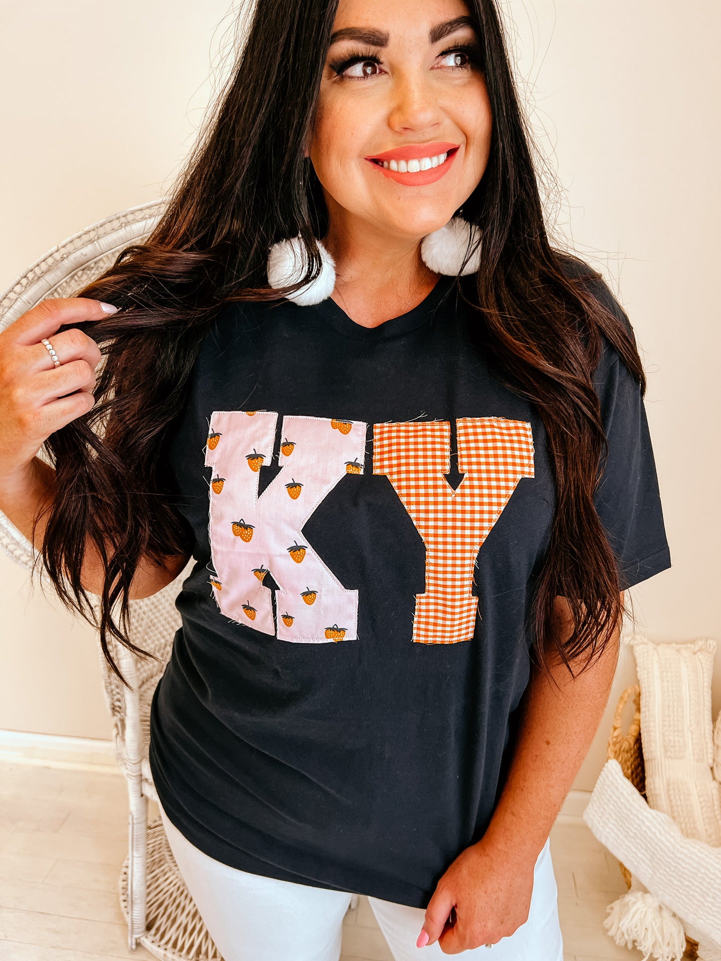 Strawberry & Gingham State | Handmade Tee