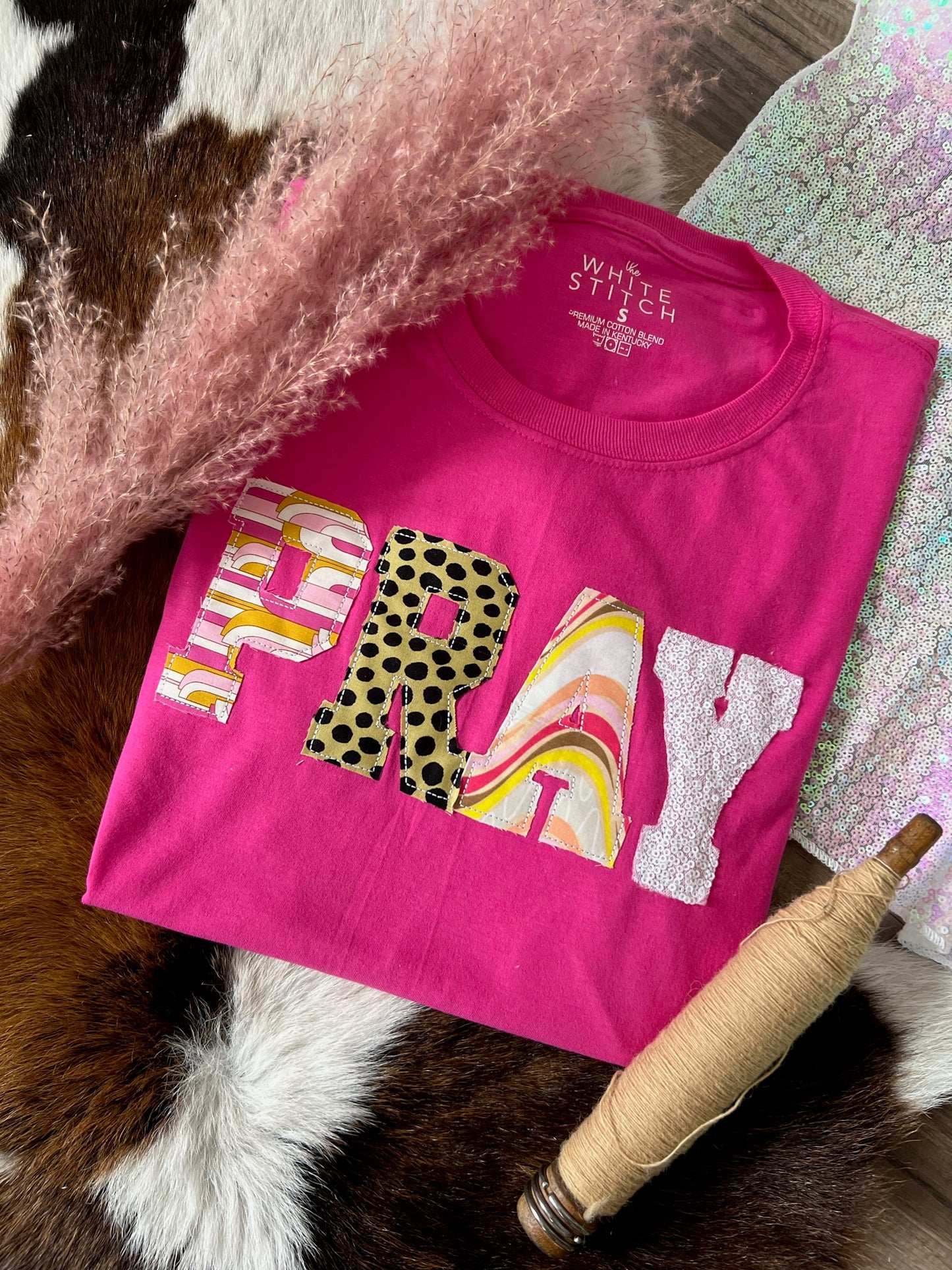 Pray Groove Handmade Tee | Fuchsia