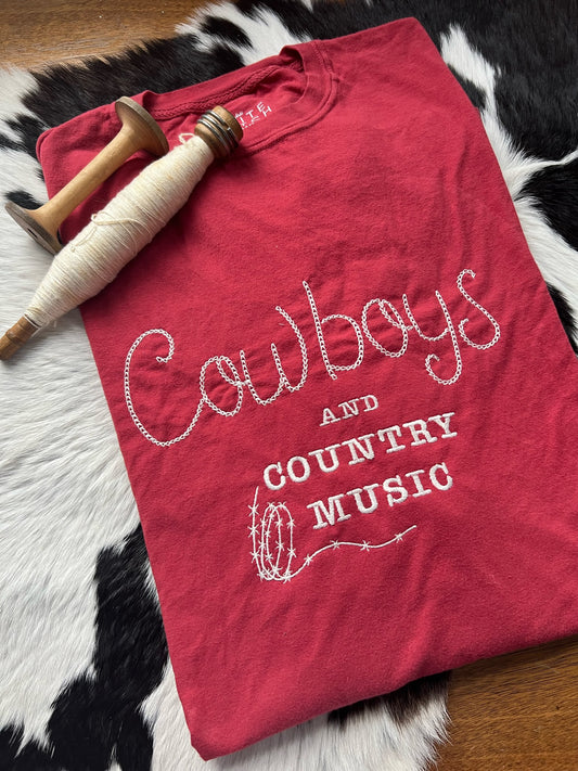 Cowboys and Country Music | Embroidered Tee