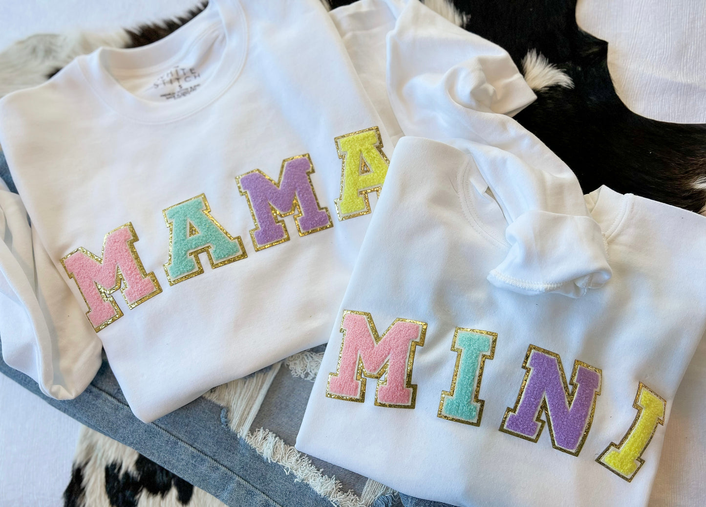 Mama and Mini Chenille Sweatshirt | Rainbow