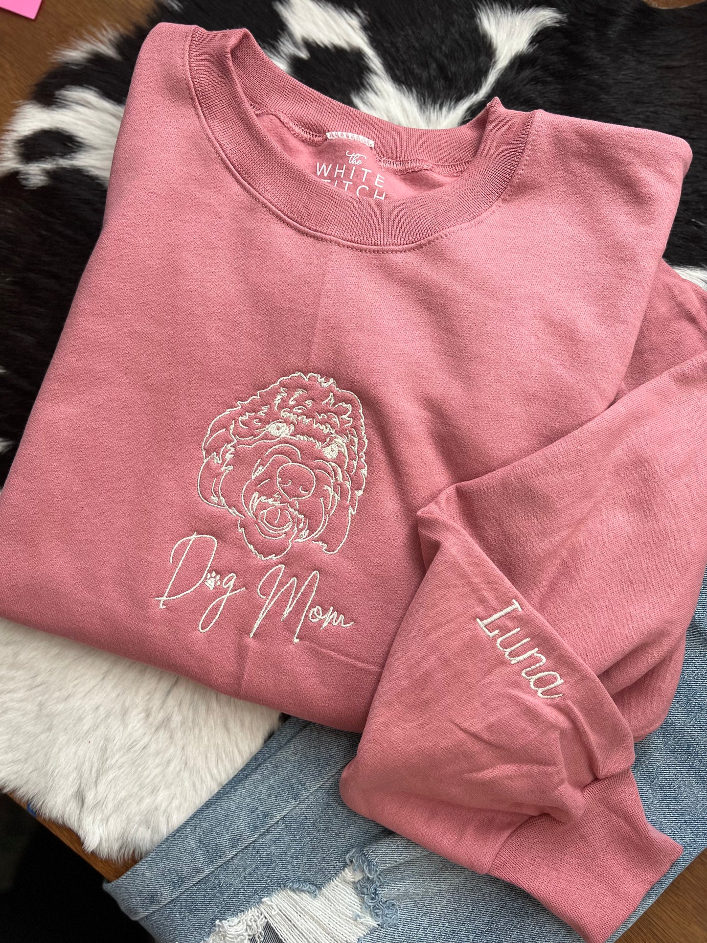 Dog Mom Handmade Sweatshirt | Customizable | Mauve