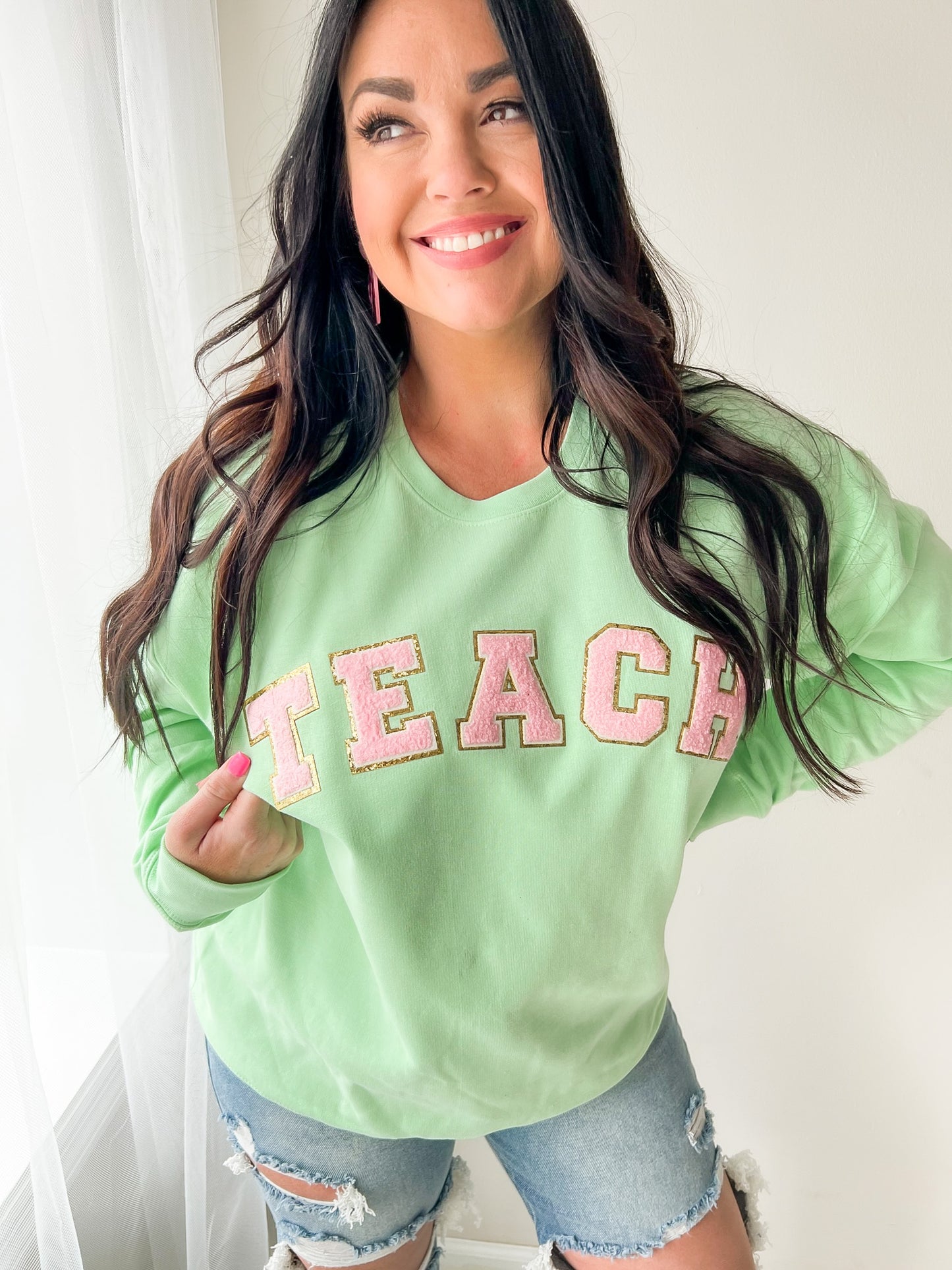 Teach Chenille Patch Sweatshirt