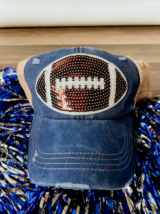 Football Sparkle Hat | Royal Blue
