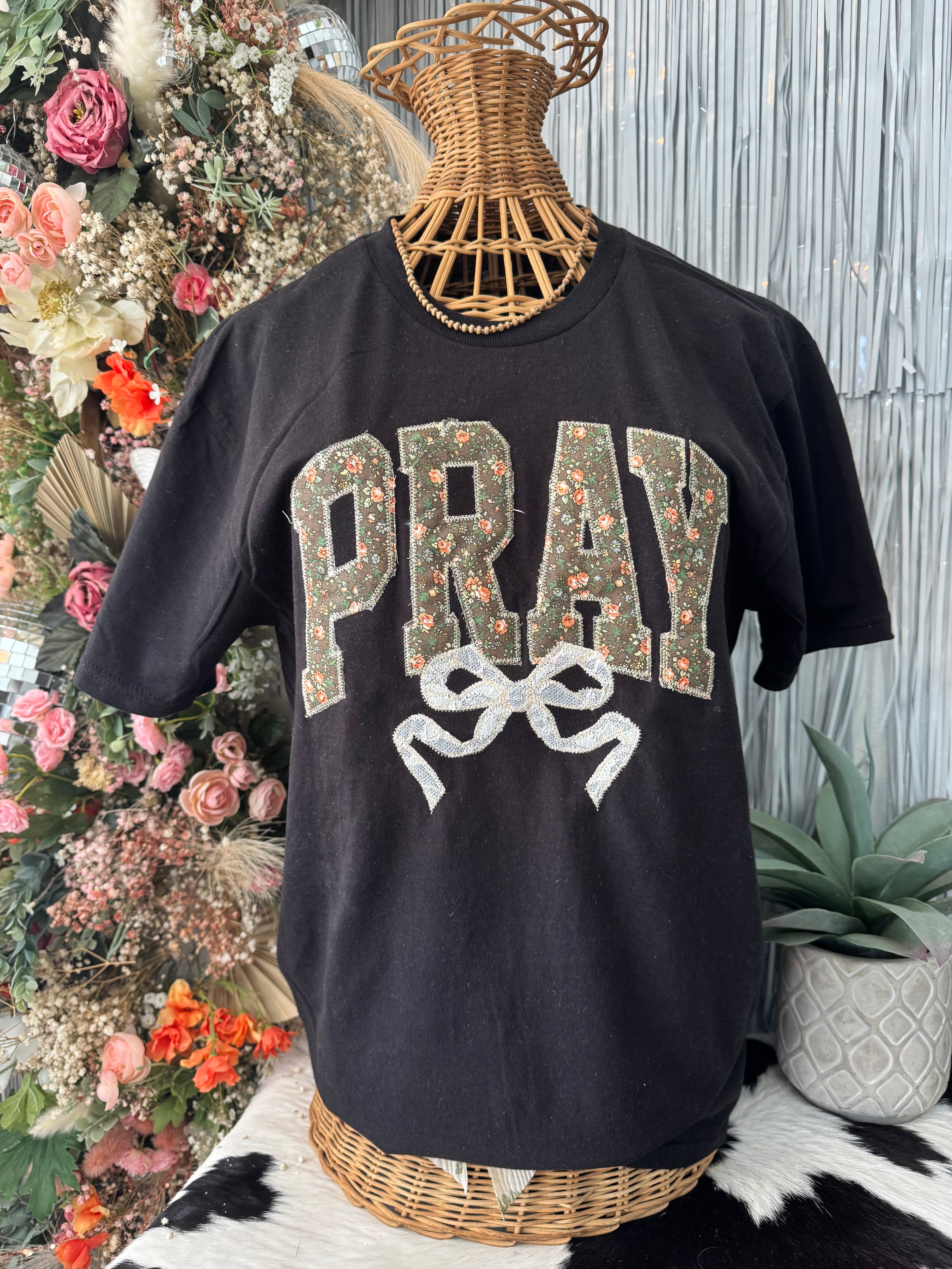 Pray Cottage Core  | Handmade | Black