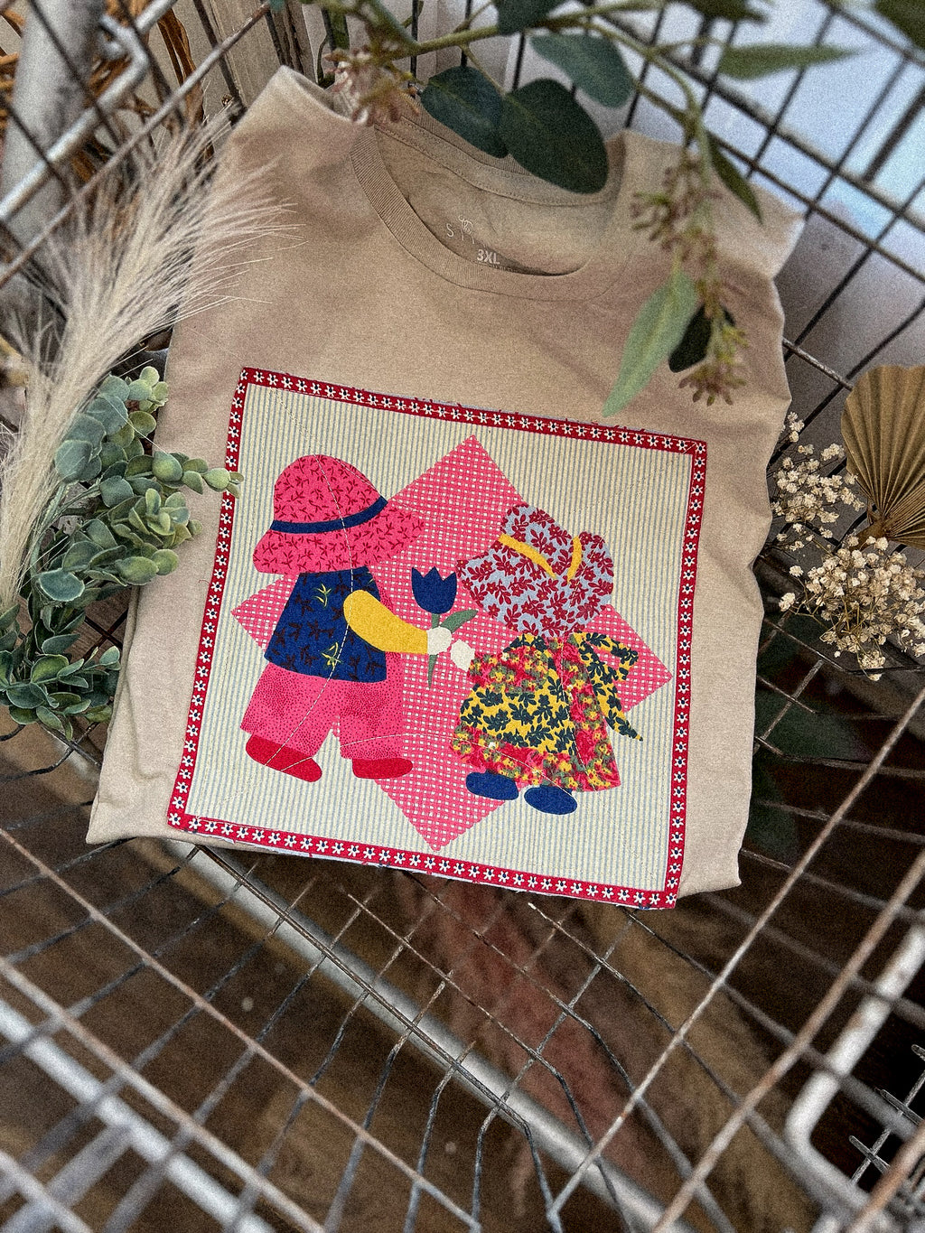 Sue Bonnet | Applique | Handmade Shirt