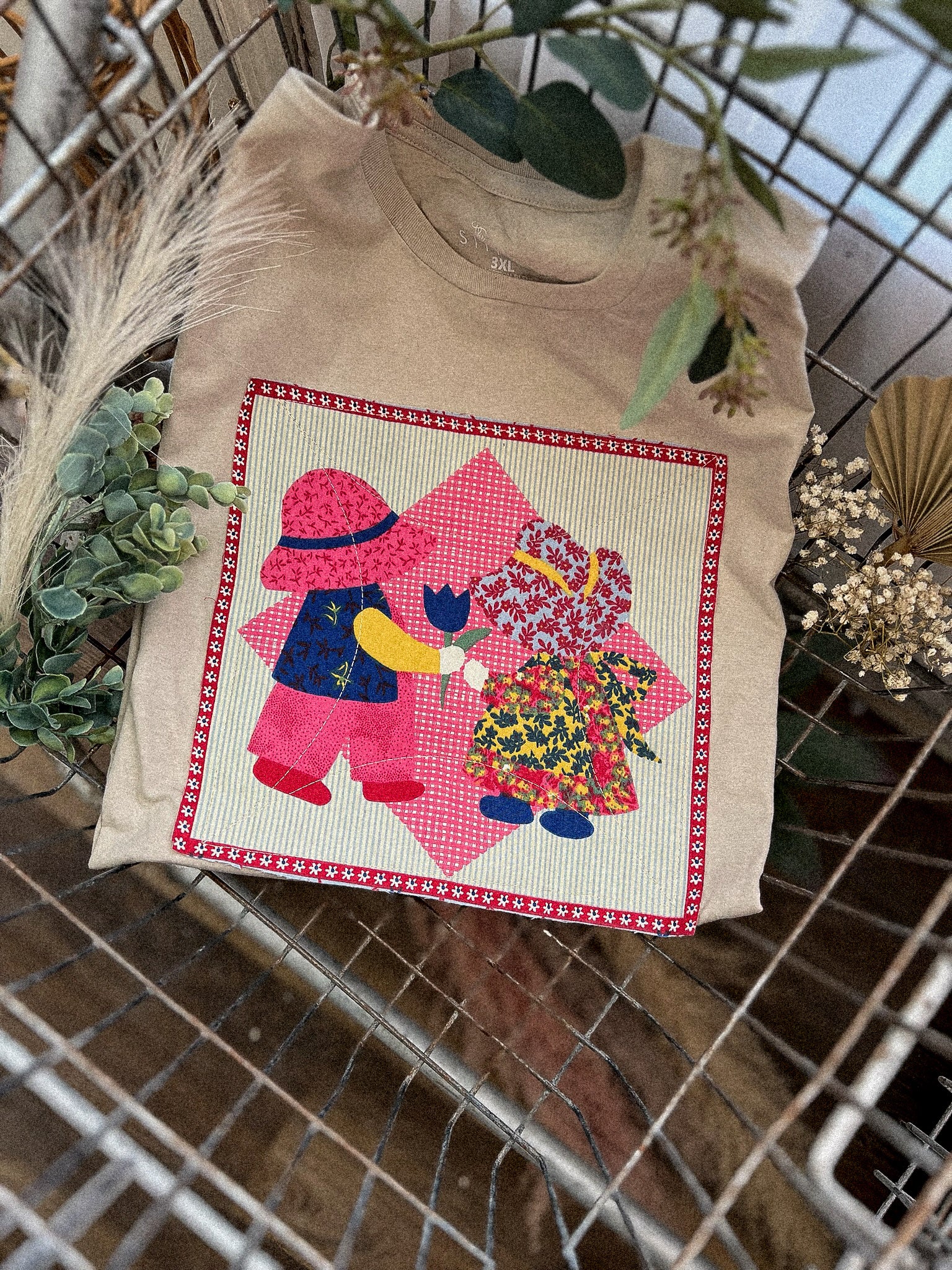 Sue Bonnet | Applique | Handmade Shirt