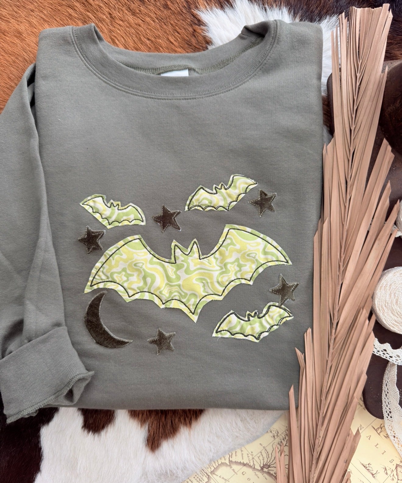 Bats in the Night| Green | Handmade