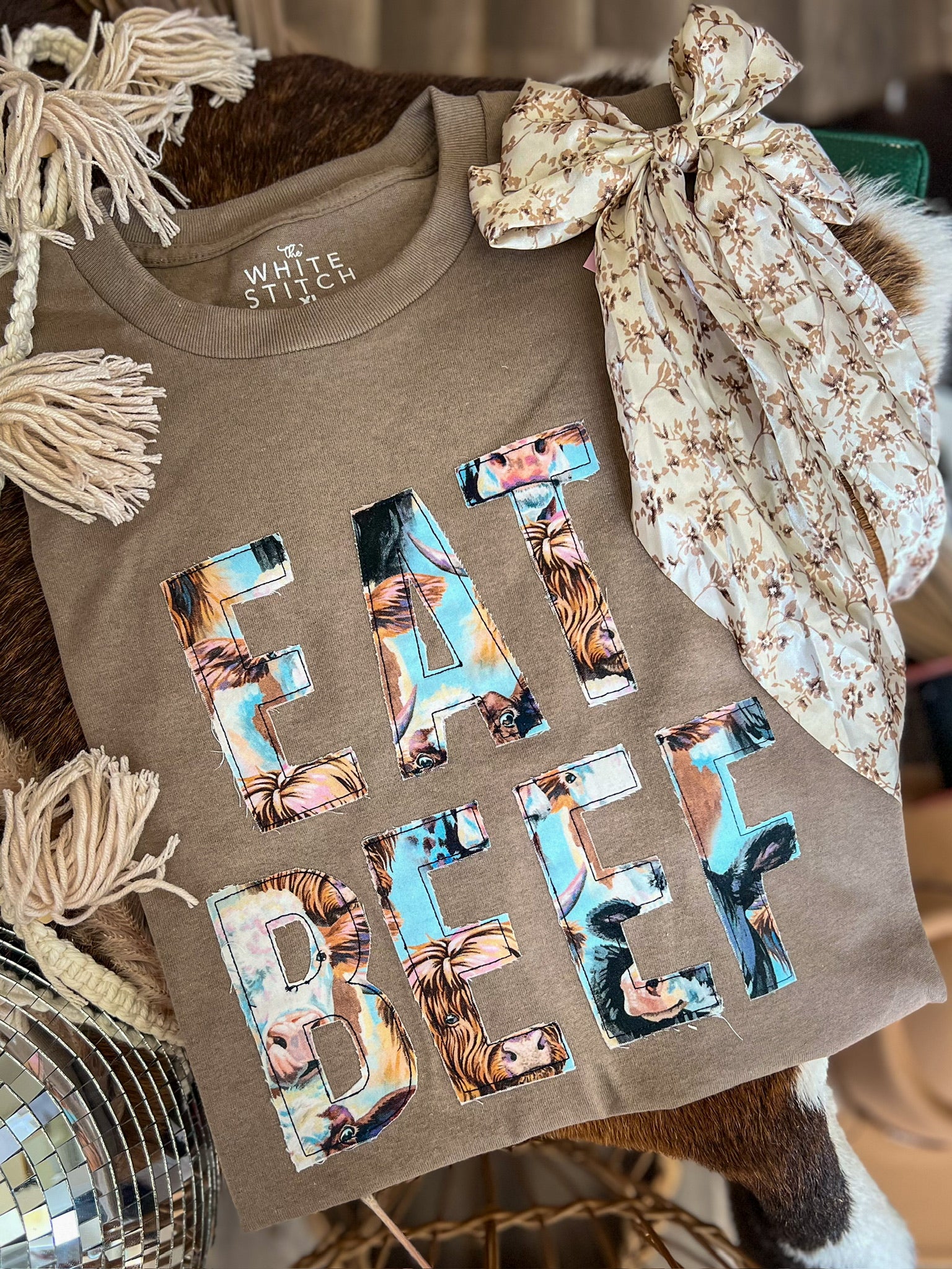 EAT BEEF |  Handmade Tee | MOCHA