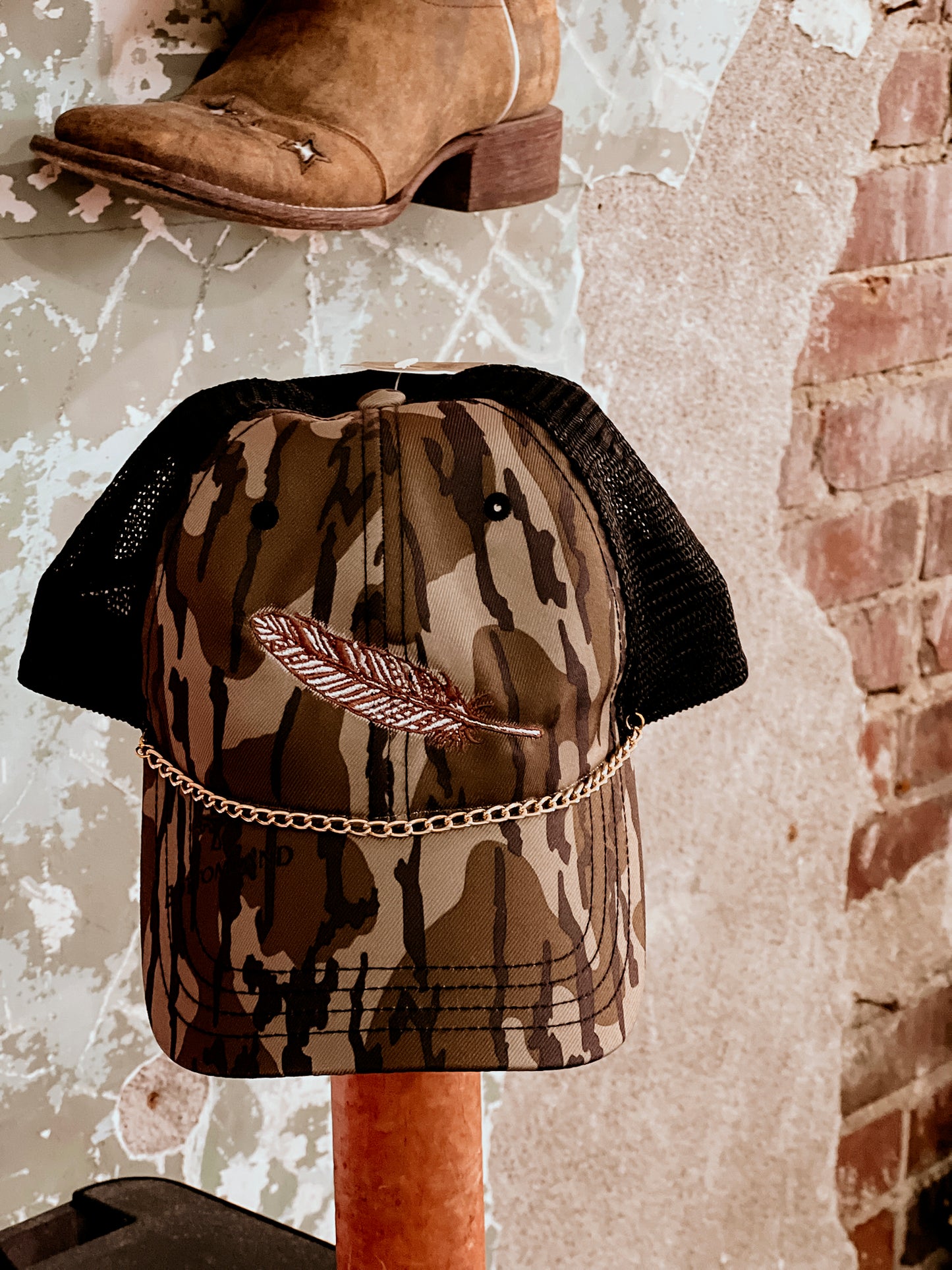 Camo Turkey Feather Hat | Embroidered