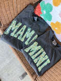 MAMA and MINI Statement Sequin | Handmade Tee | Gray