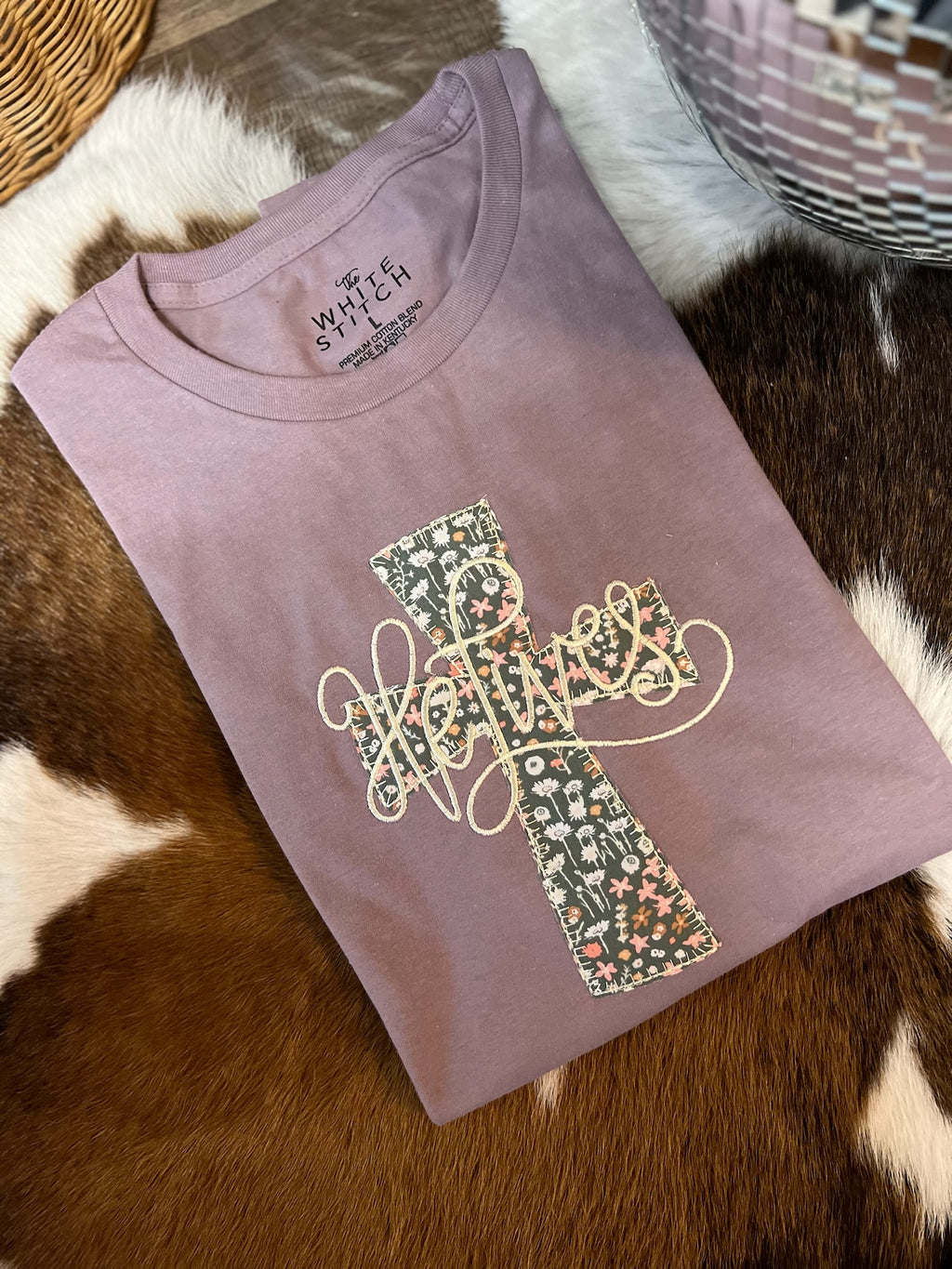 He Lives Floral Cross | Handmade