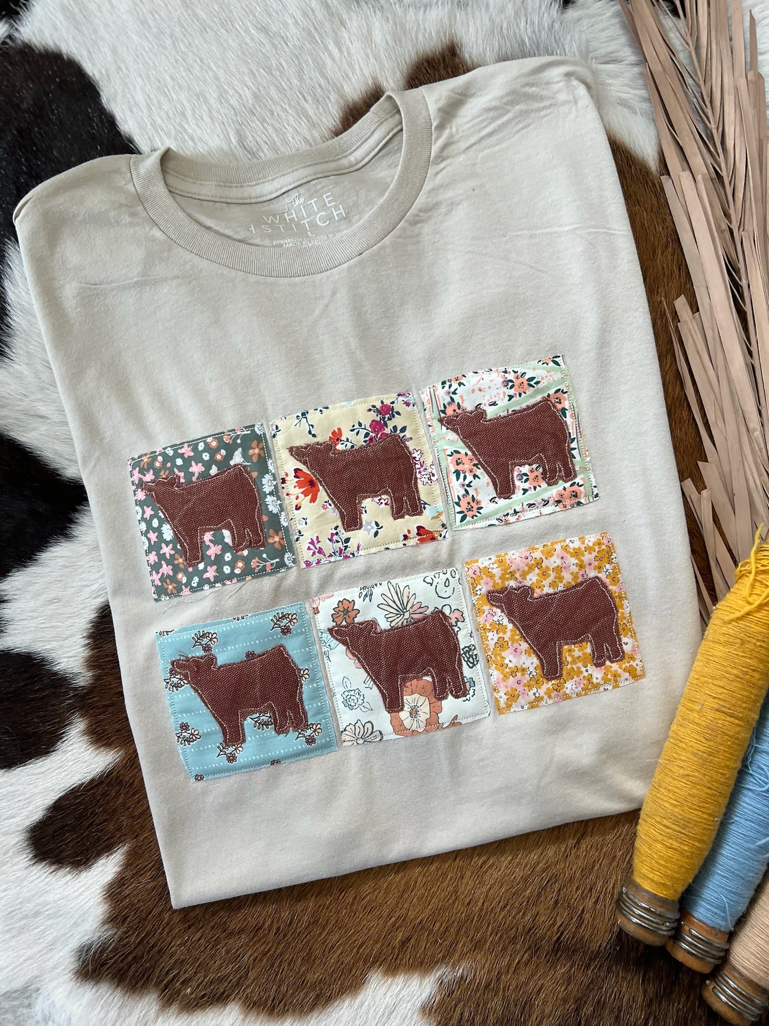 Floral Block Tee  | Cow