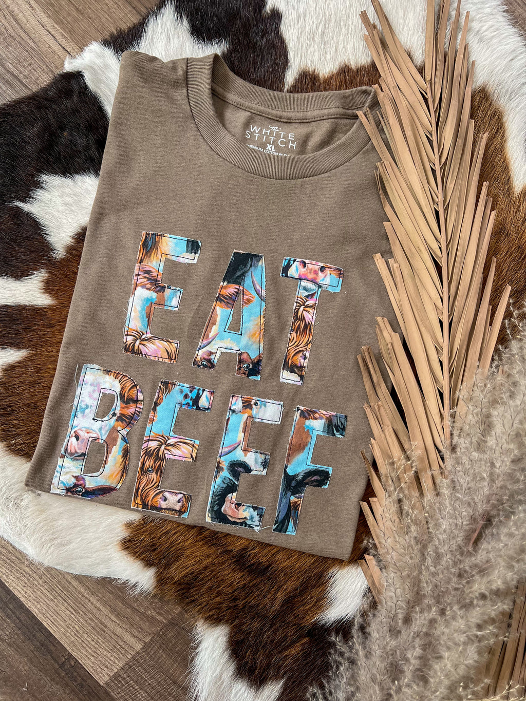EAT BEEF |  Handmade Tee | MOCHA