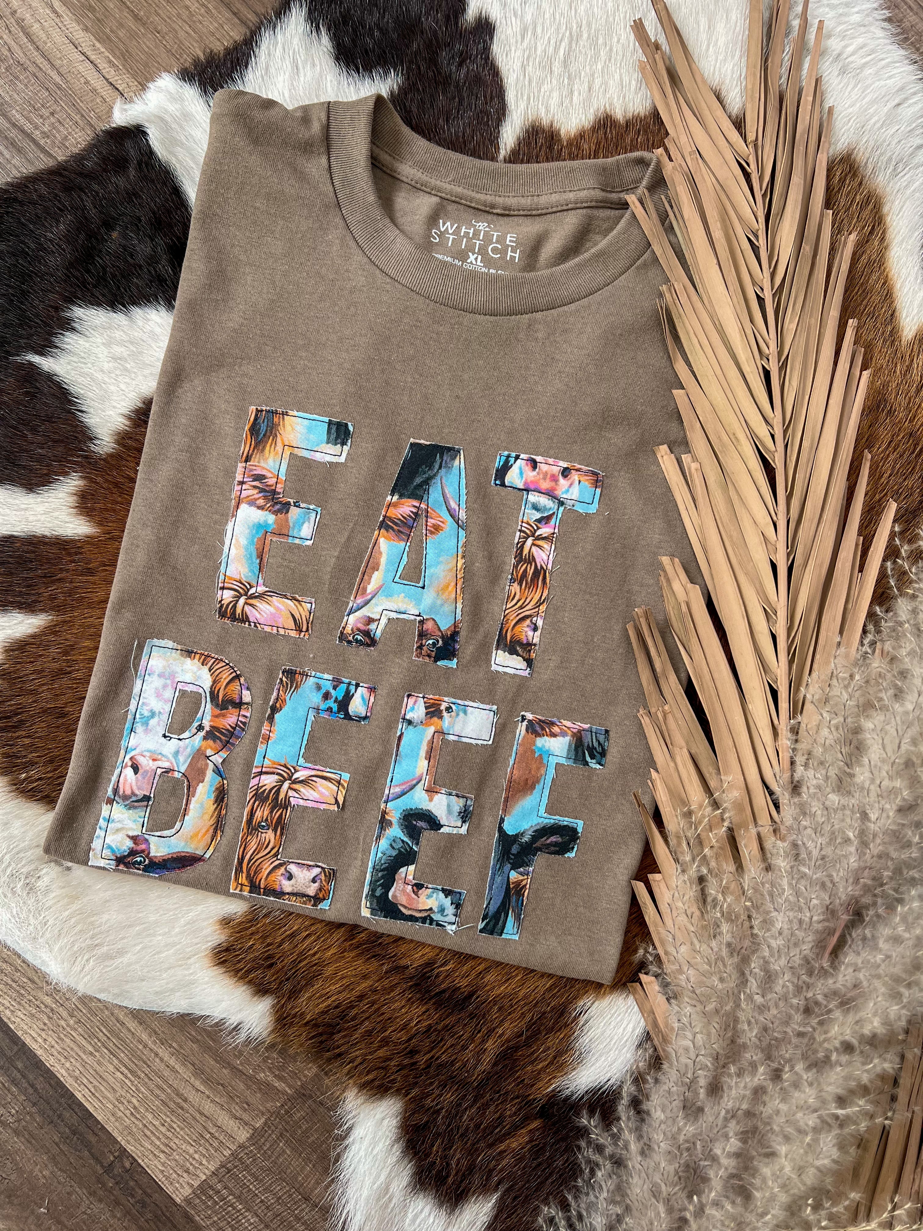 EAT BEEF |  Handmade Tee | MOCHA