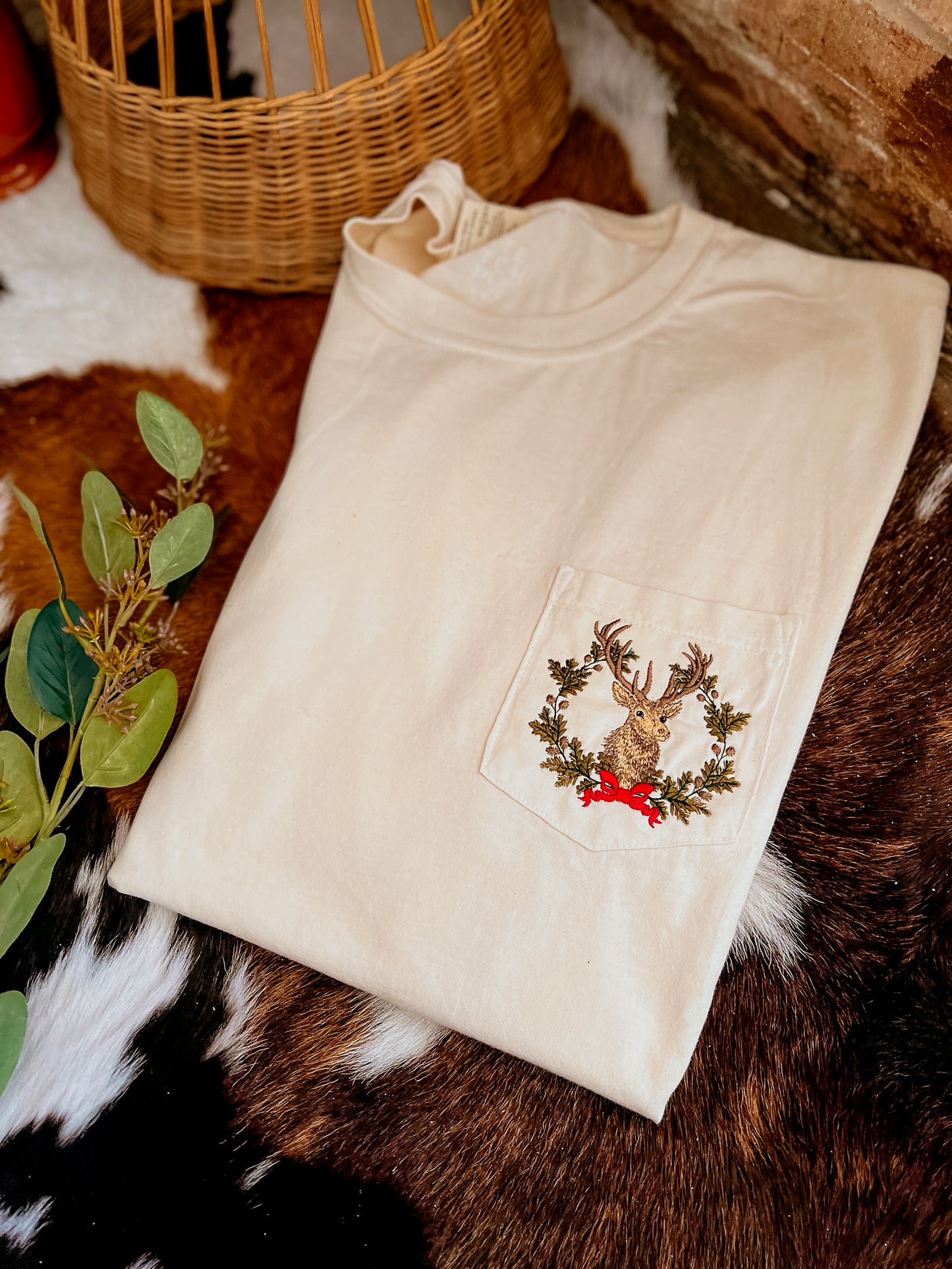 Vintage Embroidered Reindeer | Handmade