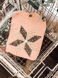 Country Quilt Star Tee | Peach
