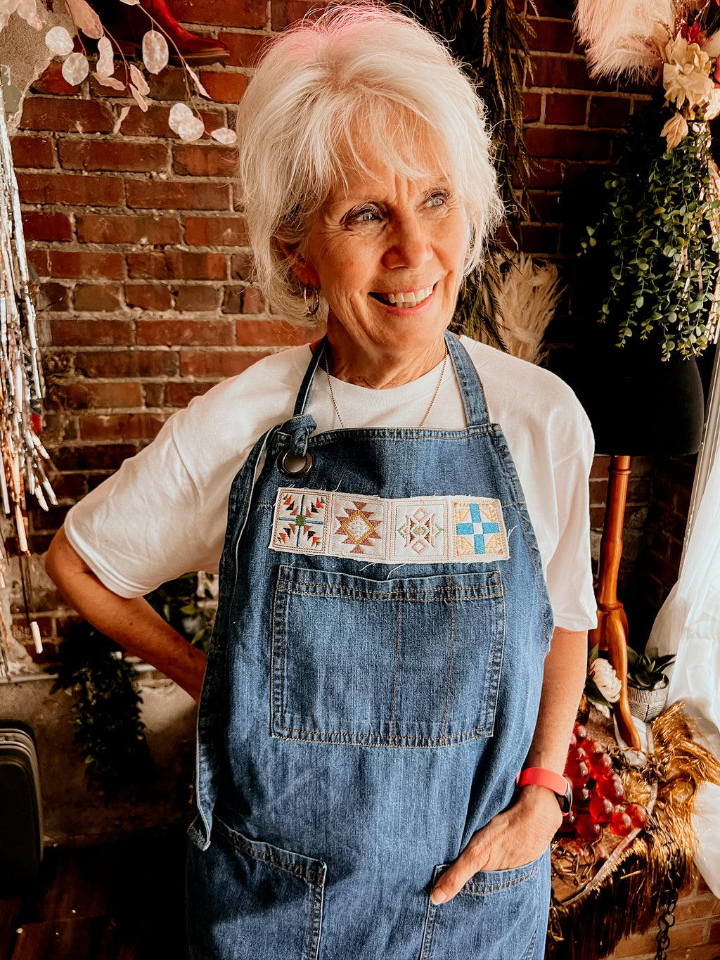 Quilt Block Apron | Dark Denim