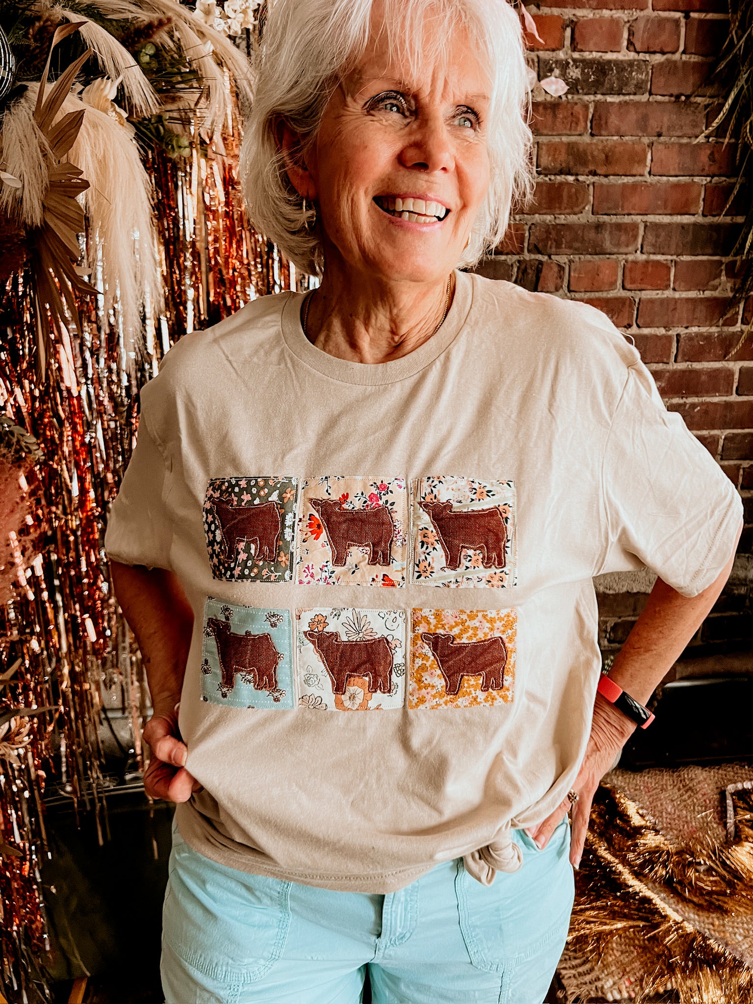 Floral Block Tee  | Cow