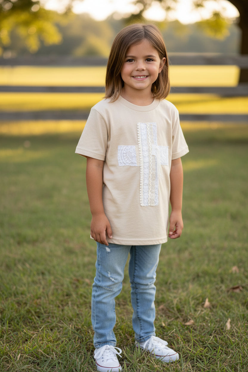 Lace Crochet Cross Shirt