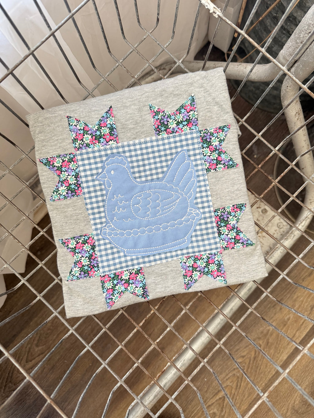 Bluebell Heirloom Hen & Nest Quilted