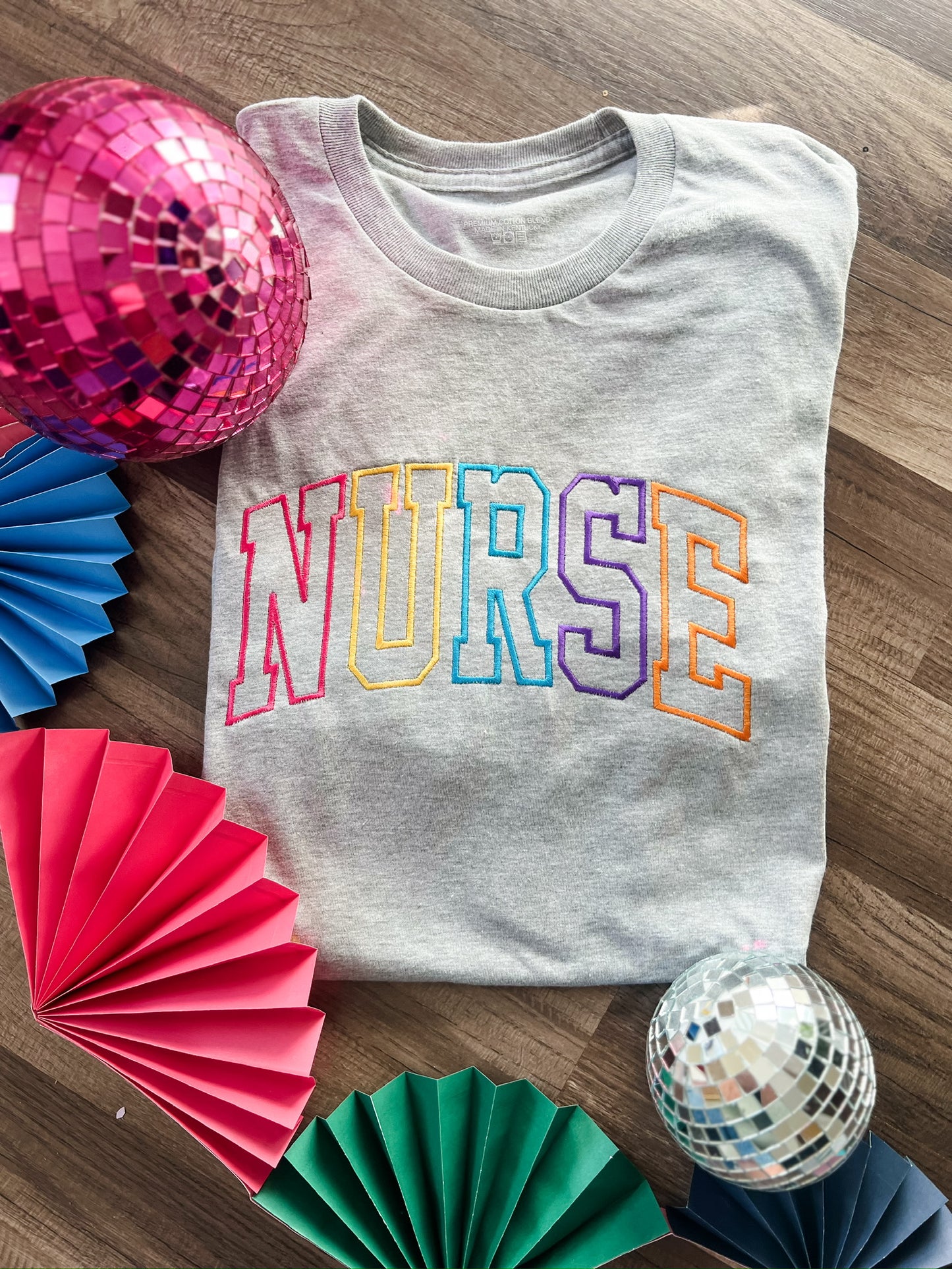 Multicolored Block Word Shirt | Handmade | NURSE
