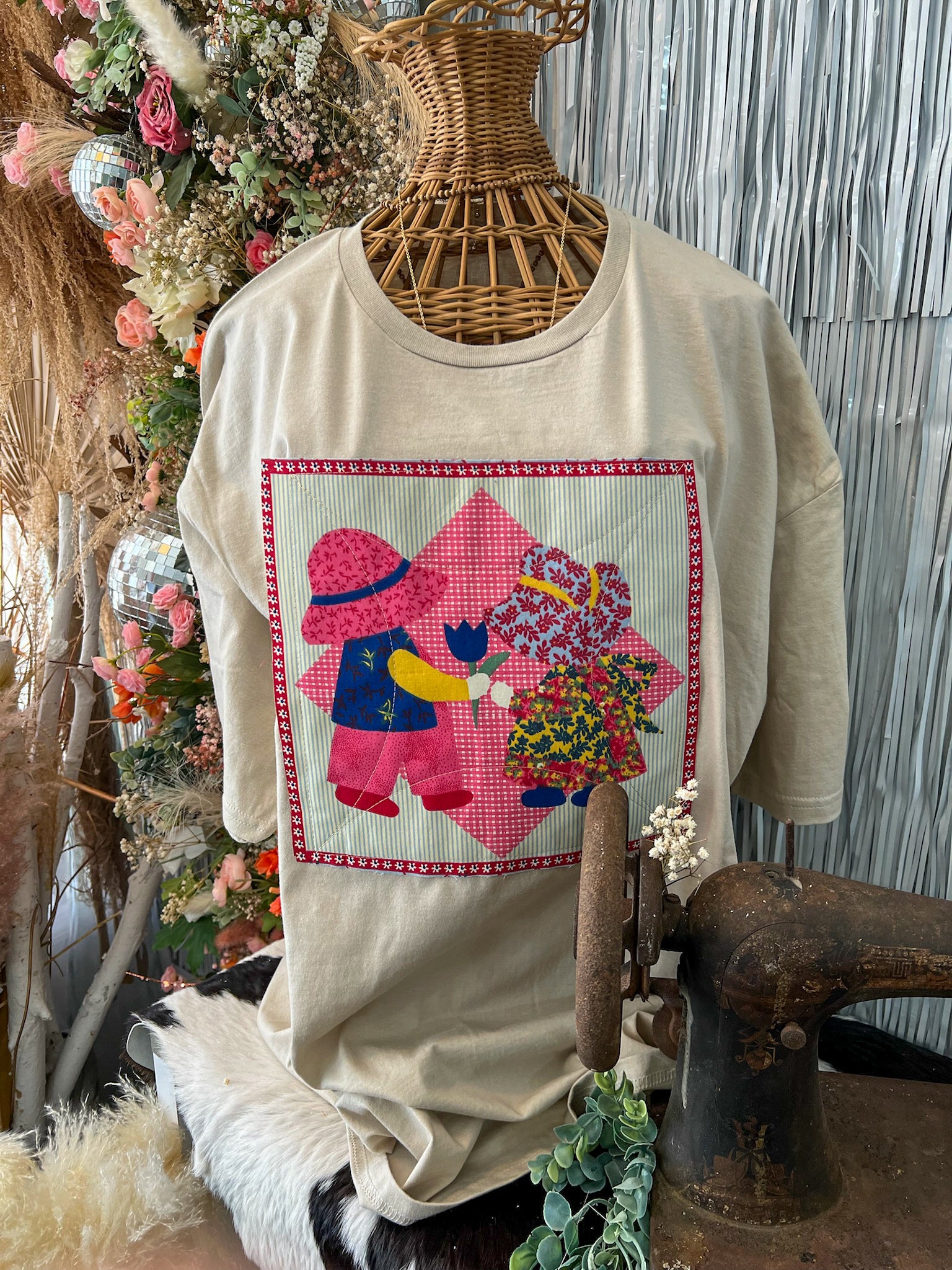 Sue Bonnet | Applique | Handmade Shirt