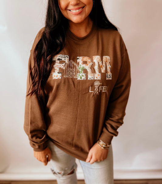 Farm Life | Brown Sweatshirt