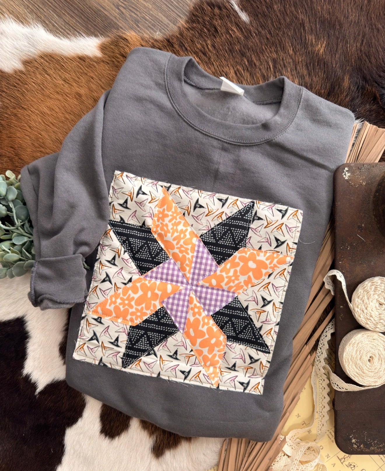 Witch Hat Quilt block Patchwork Shirt