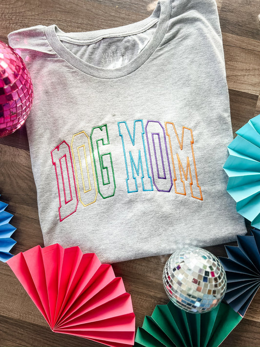 Multicolored Block Word Shirt | Handmade | DOG MOM