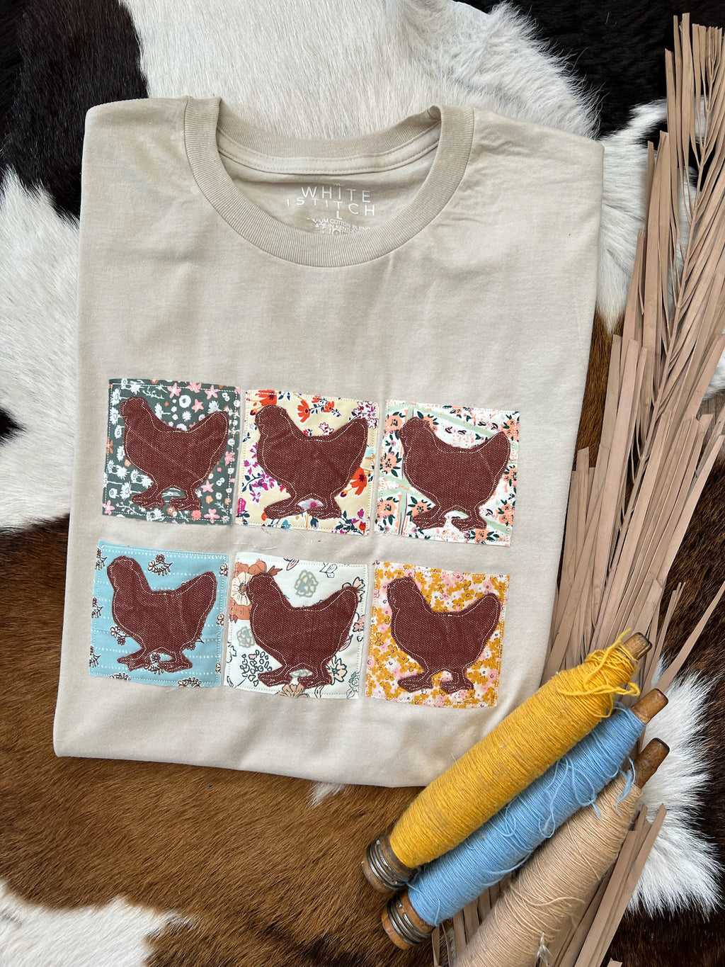 Floral Block Tee  | Chickens