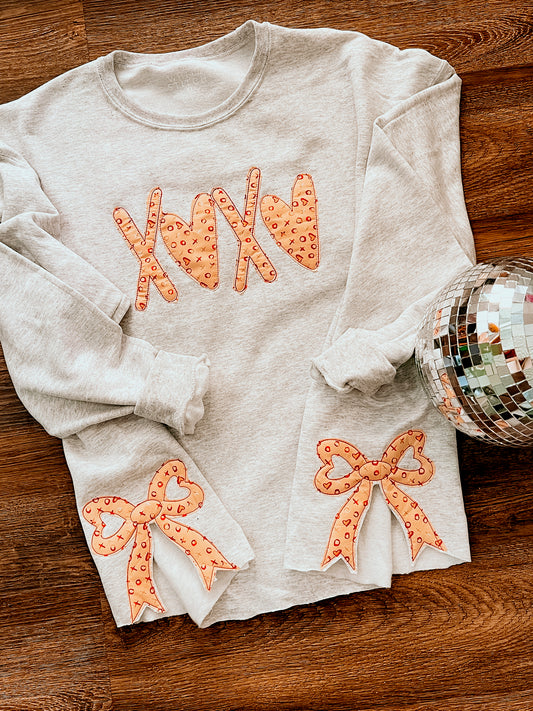 XOXO Bow Sweatshirt | Handmade