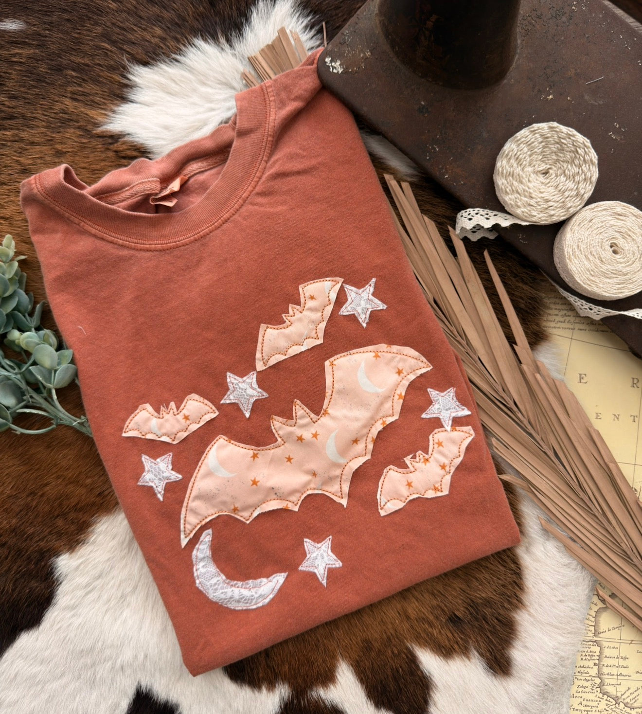 Bats in the Night| Orange | Handmade