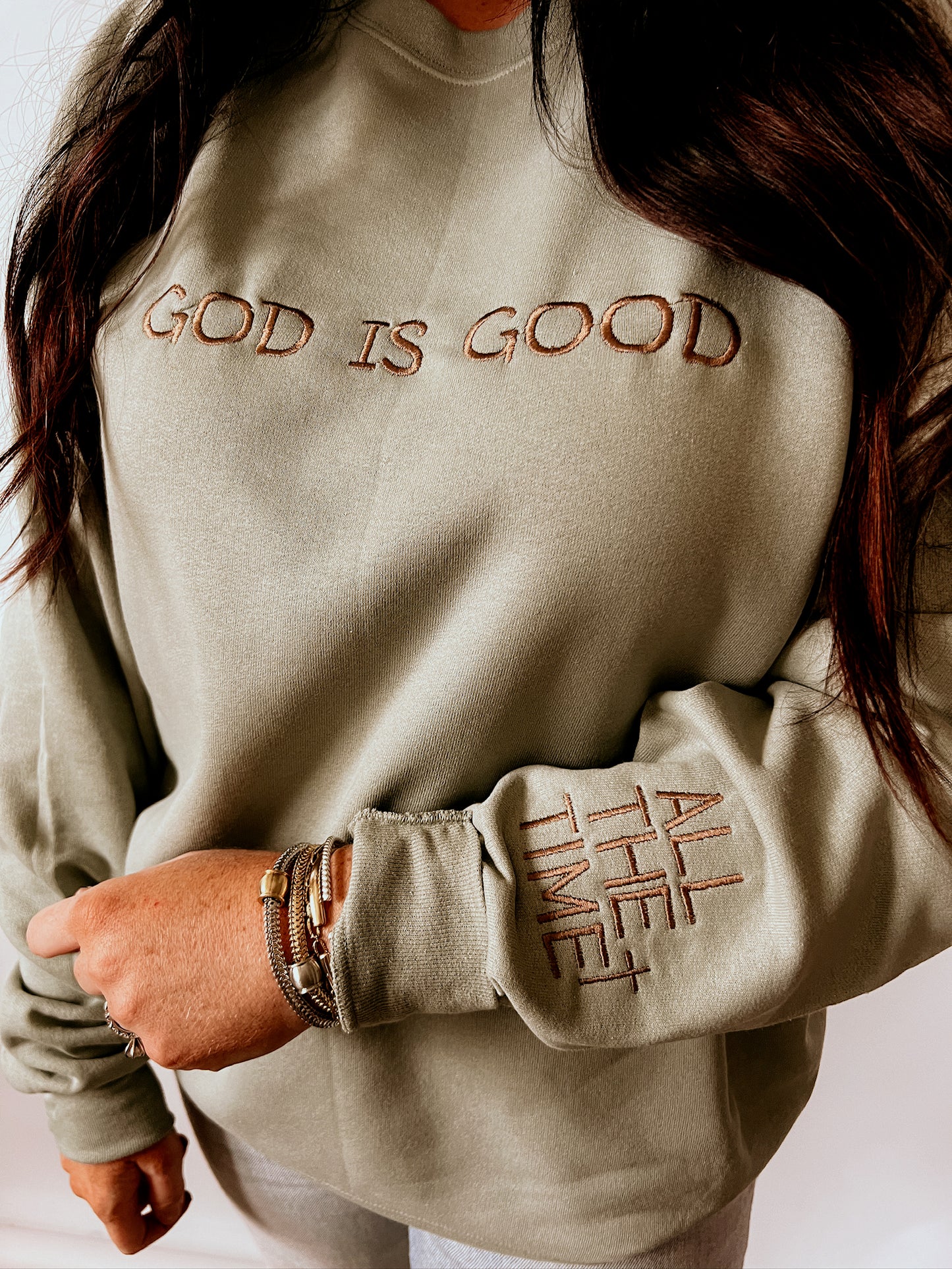 God Is Good All The Time | Sweatshirt |Light Sage