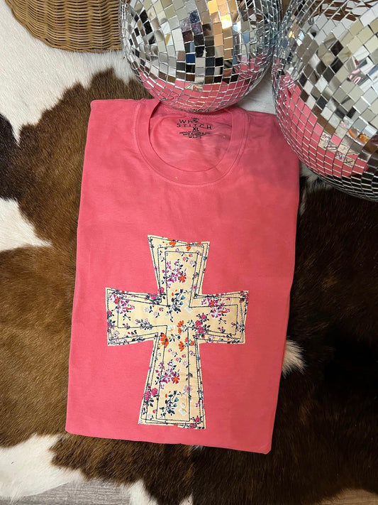 Floral Cross | Handmade | Pink